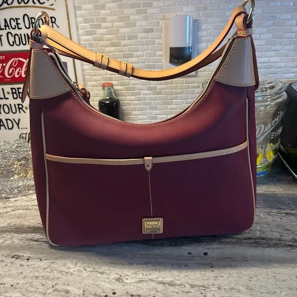 Dooney & Bourke 1975 Rebecca Red & Natural Leather Hobo Bag NWT - Picture 3 of 9